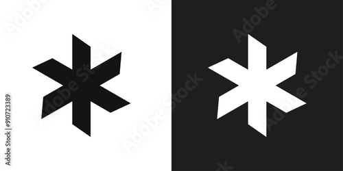 Asterisk icon line art vector