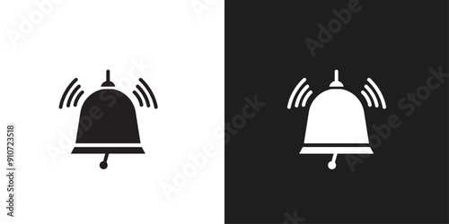 Bell ring icon line art vector