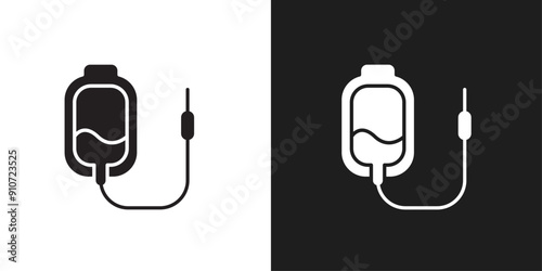 Blood transfusion icon line art vector