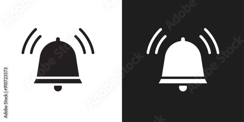 Bell ring icon line art vector photo