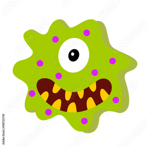 Cartoon bacteria vector illustration