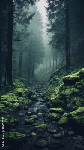 Forest wilderness landscape outdoors.