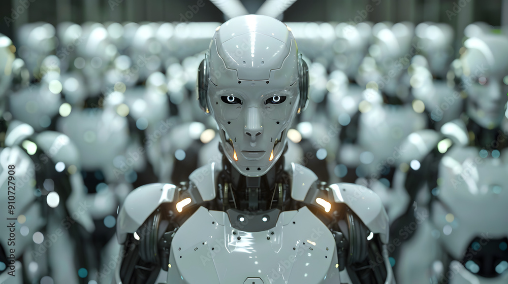 robotic assembly line, symbolizing automation in the new economy robotic assembly line, symbolizing automation in the new economy