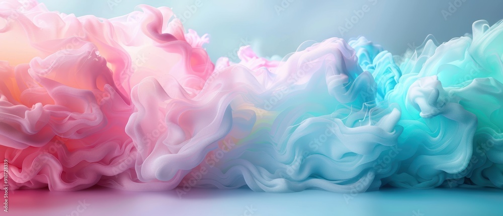 Tranquil Watercolor Blend in Soft Pink and Teal with Smooth Texture Tranquil Watercolor Blend in Soft Pink and Teal with Smooth Texture