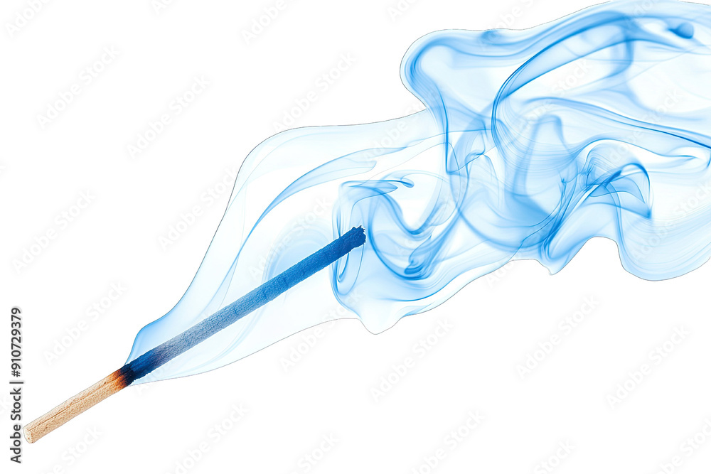 Obraz premium A beautiful stick with smoke swirling gracefully, creating an ethereal atmosphere perfect for relaxation and meditation themes.