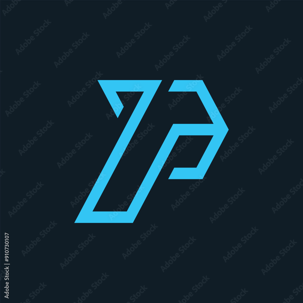 Modern and sophisticated letter P initial signal logo design Modern and sophisticated letter P initial signal logo design