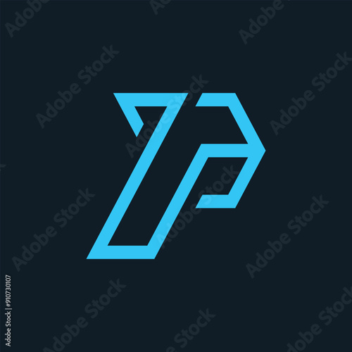 Modern and sophisticated letter P initial signal logo design