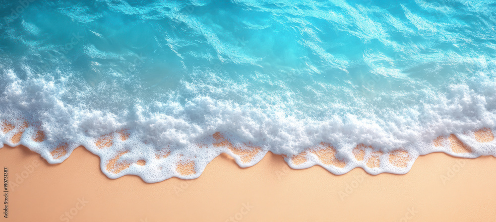 Fototapeta premium Light Blue Sea and Sandy Beach Background