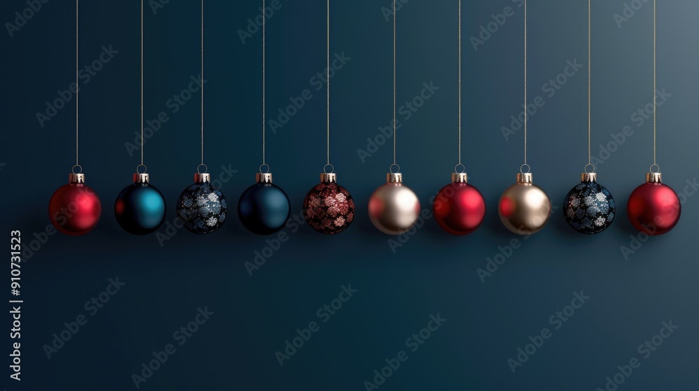 Minimalist Christmas festival wallpaper for sale featuring hanging baubles, vector style. Minimalist Christmas festival wallpaper for sale featuring hanging baubles, vector style.