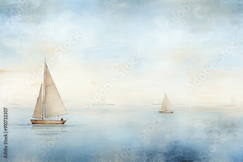 Fototapeta Naklejka Na Ścianę i Meble -  Sailing boats watercolor background painting backgrounds sailboat.