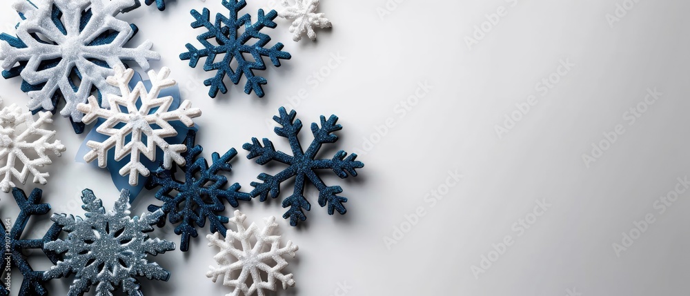 Minimalist wallpaper with copyspace for Christmas 2025, featuring elegant snowflakes, vector style. Minimalist wallpaper with copyspace for Christmas 2025, featuring elegant snowflakes, vector style.