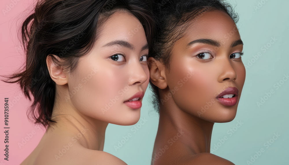 Two Women With Different Skin Tones Two Women With Different Skin Tones