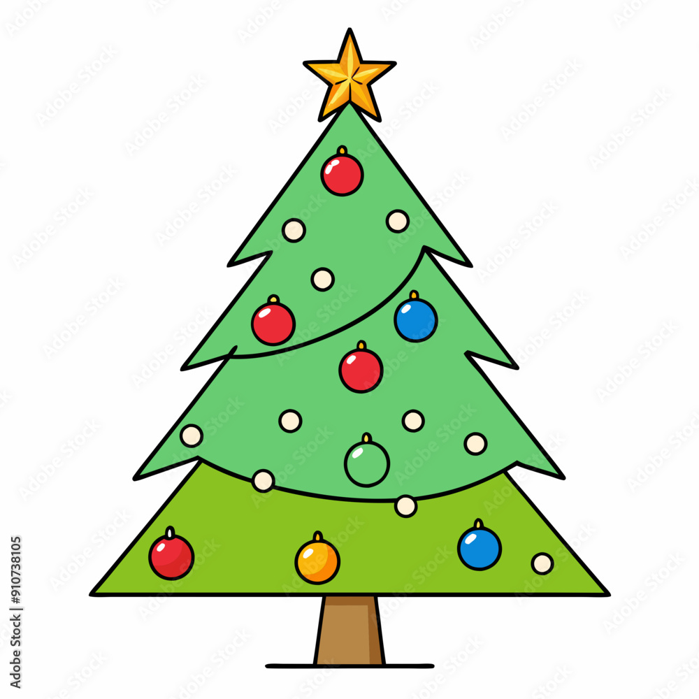 Abstract Christmas tree vector art illustration on a white background Abstract Christmas tree vector art illustration on a white background