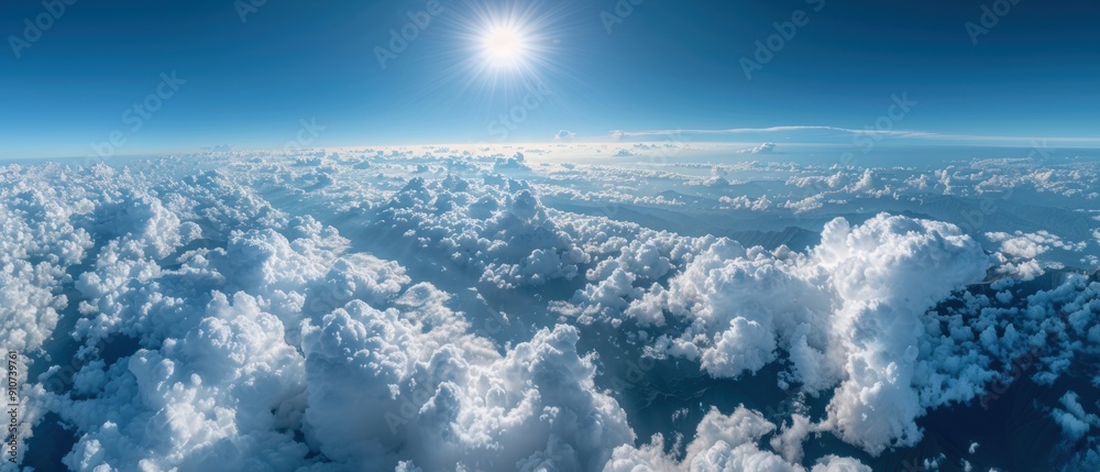 Majestic High Altitude View of Clouds and Landscape with Stunning Scenery