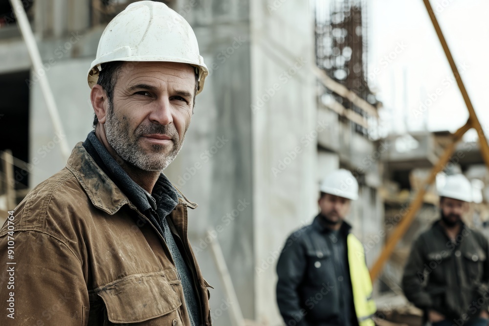 Portrait of a civil engineer managing a construction crew, Generative AI Portrait of a civil engineer managing a construction crew, Generative AI