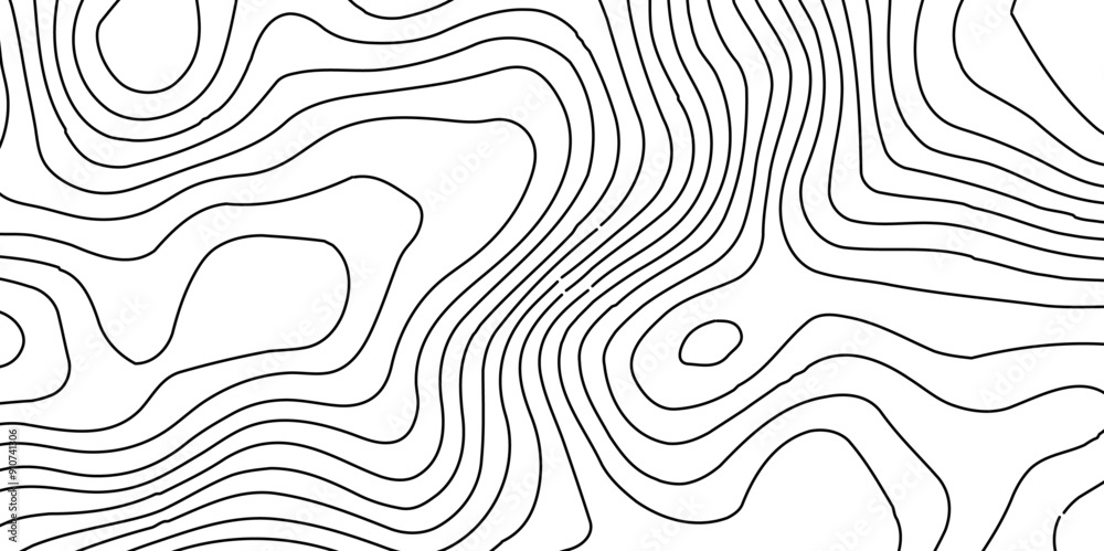 Fototapeta White wave paper curved reliefs abstract background,Topographic map and landscape terrain texture grid. Topo contour map on white contour lines vector map,Topographic contour lines.