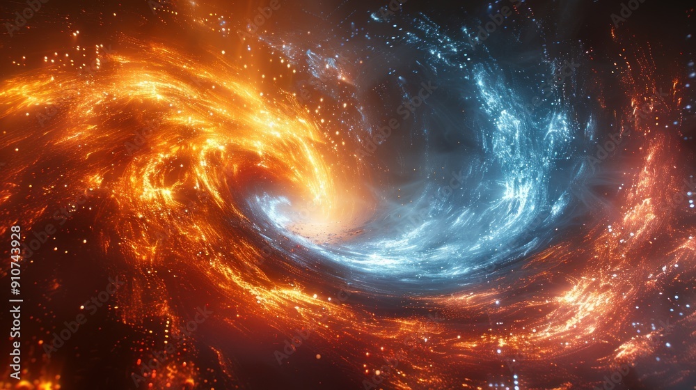 Fototapeta premium Cosmic Dance of Fire and Ice