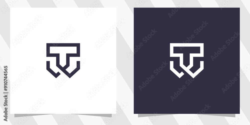 Obraz premium letter tw wt logo design vector