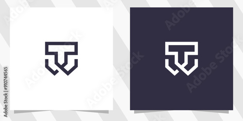 letter tw wt logo design vector