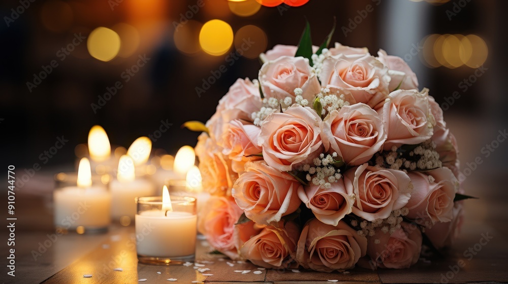 Romantic Wedding Bouquet with Candles Romantic Wedding Bouquet with Candles