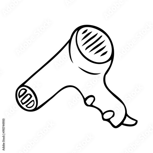 hair dryer outline vector illustration