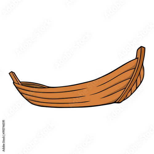 wooden boat vector illustration