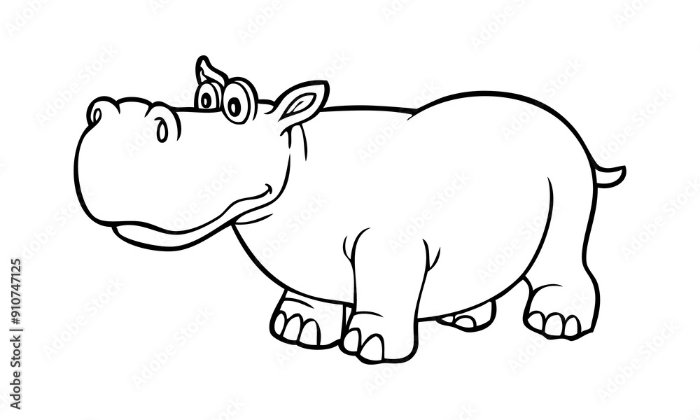 hippopotamus cartoon sketch vector illustration hippopotamus cartoon sketch vector illustration