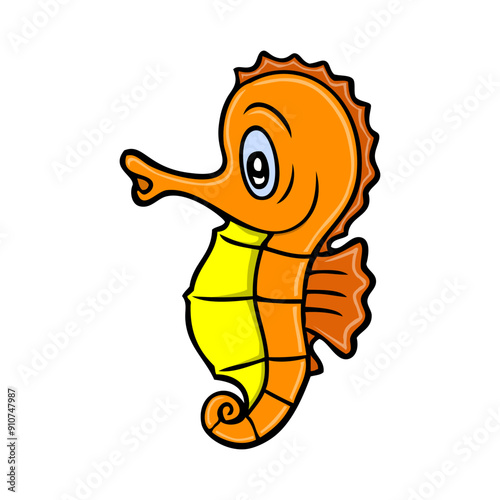 seahorse cartoon vector illustration