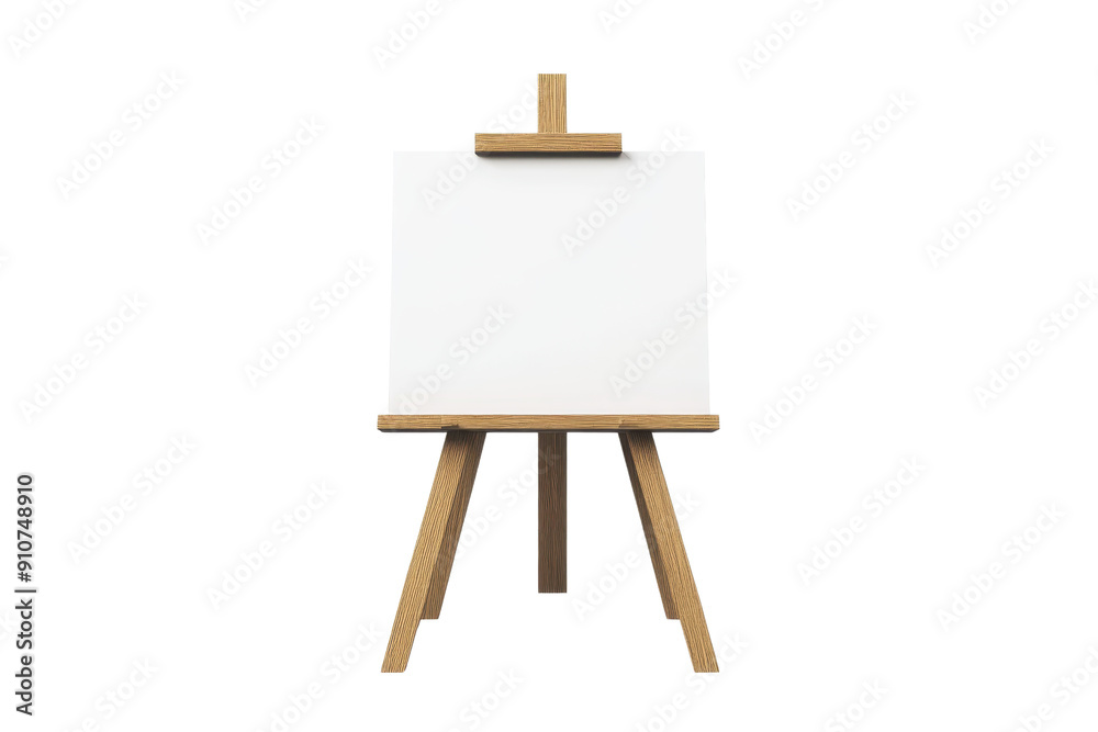 Empty wooden easel with a blank canvas, ready for artwork or design, isolated on a transparent background. Empty wooden easel with a blank canvas, ready for artwork or design, isolated on a transparent background.