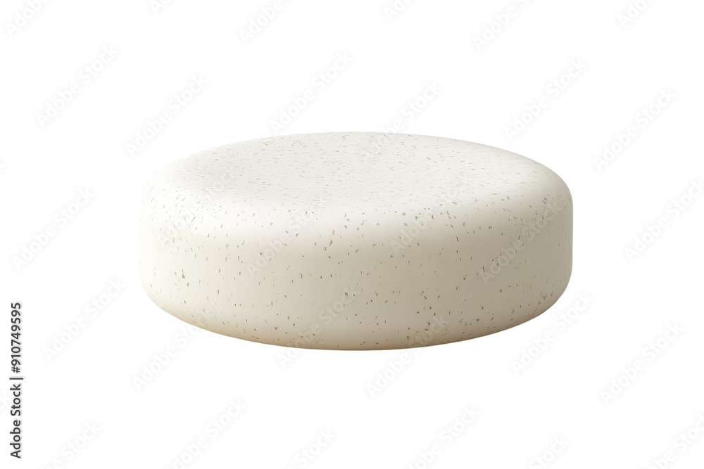 Minimalist photo of a white, round bar of soap with tiny exfoliating specks, isolated on a transparent background. perfect for hygiene products. Minimalist photo of a white, round bar of soap with tiny exfoliating specks, isolated on a transparent background. perfect for hygiene products.