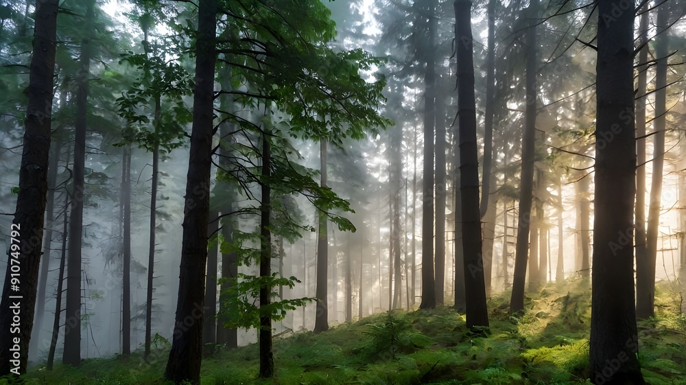 Obraz premium morning in the forest