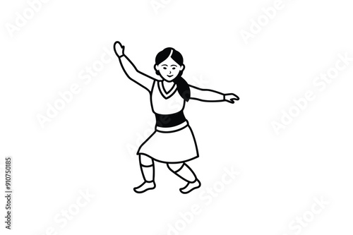 traditional dance  silhouette Vector graphic style