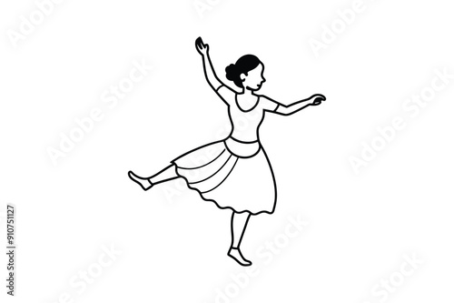 traditional dance  silhouette Vector graphic style