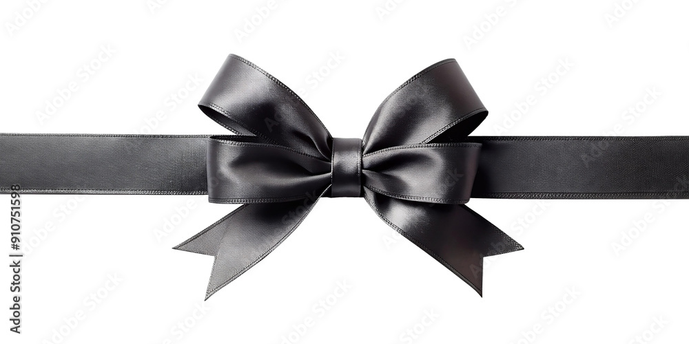close up black gift ribbon clipping path on a white background close up black gift ribbon clipping path on a white background