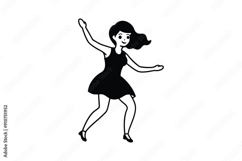 Dancing related many poses style Silhouette vector Dancing related many poses style Silhouette vector