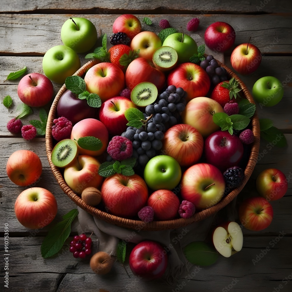 a variety of apples in different colors arranged neatly on a rustic wooden table a variety of apples in different colors arranged neatly on a rustic wooden table