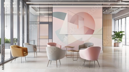 The office wall hosts a minimalist painting, a beacon of understated beauty, inviting observers to appreciate the power of simplicity
