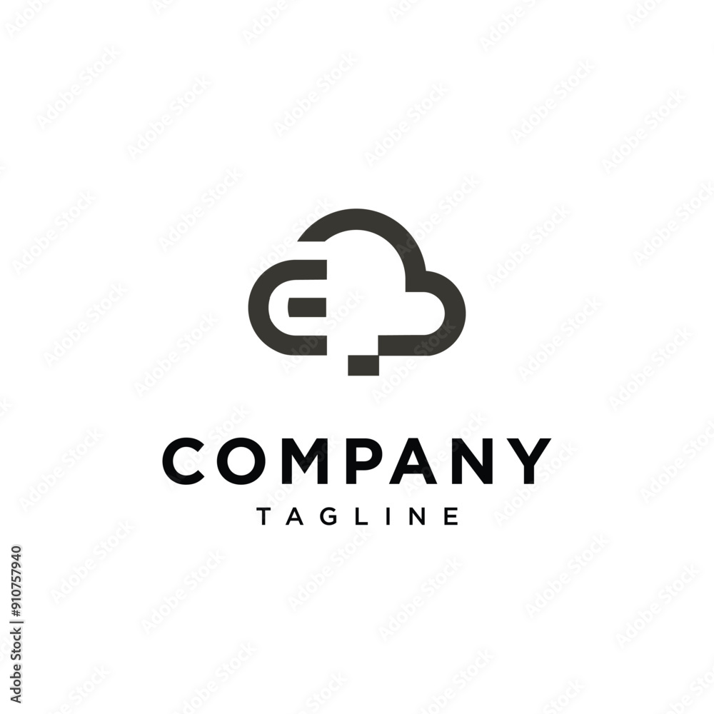 Letter E Cloud Logo Icon Vector Letter E Cloud Logo Icon Vector