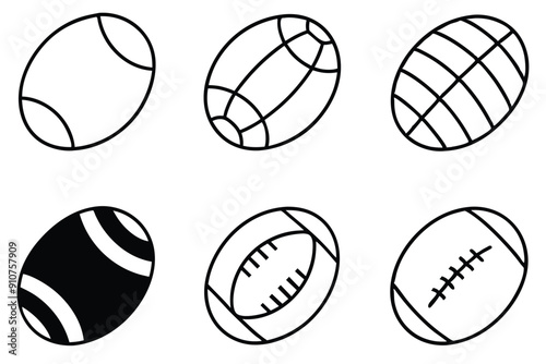 Football ball line art sketch ideal for athletic design projects