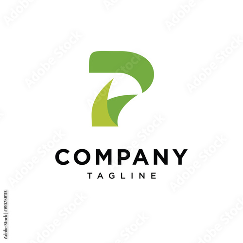 Letter P Grass lawn logo icon vector