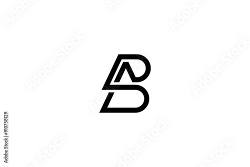 Letter AB or BA Logo Design Vector 