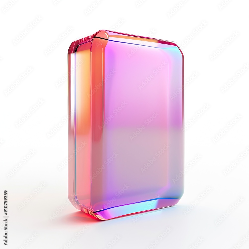 Iridescent Glass Box with Smooth Curved Edges Iridescent Glass Box with Smooth Curved Edges