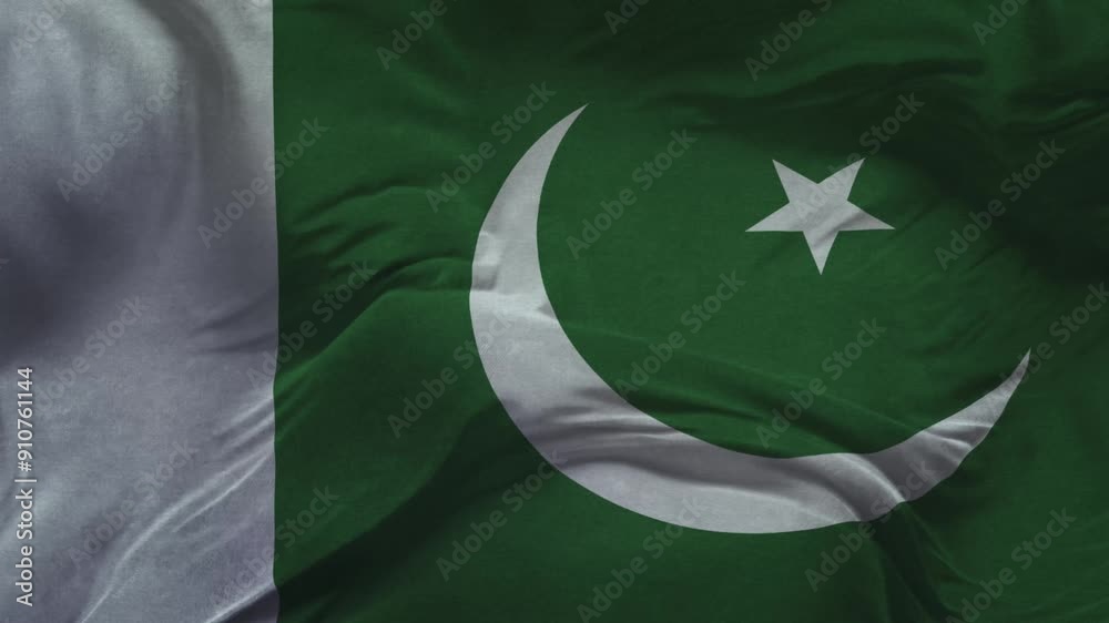 Pakistan Flag .Slow Motion Cloth Animation -3D Rendering Pakistan Flag .Slow Motion Cloth Animation -3D Rendering