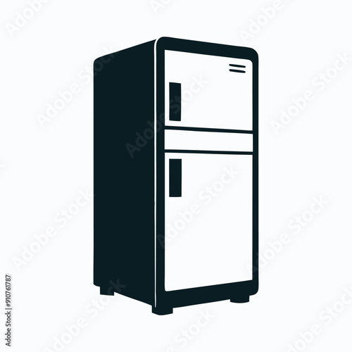 vector illustration of refrigerator silhouette
