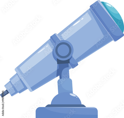 Blue telescope standing on a tripod, embodying the spirit of exploration and the pursuit of knowledge