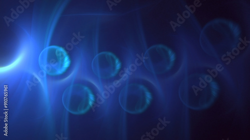 3D rendering abstract blue technology fractal background. Its not AI Generatd illustration.