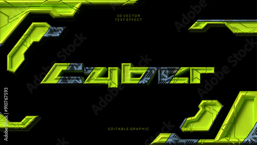 Cyber 3d editable text effect