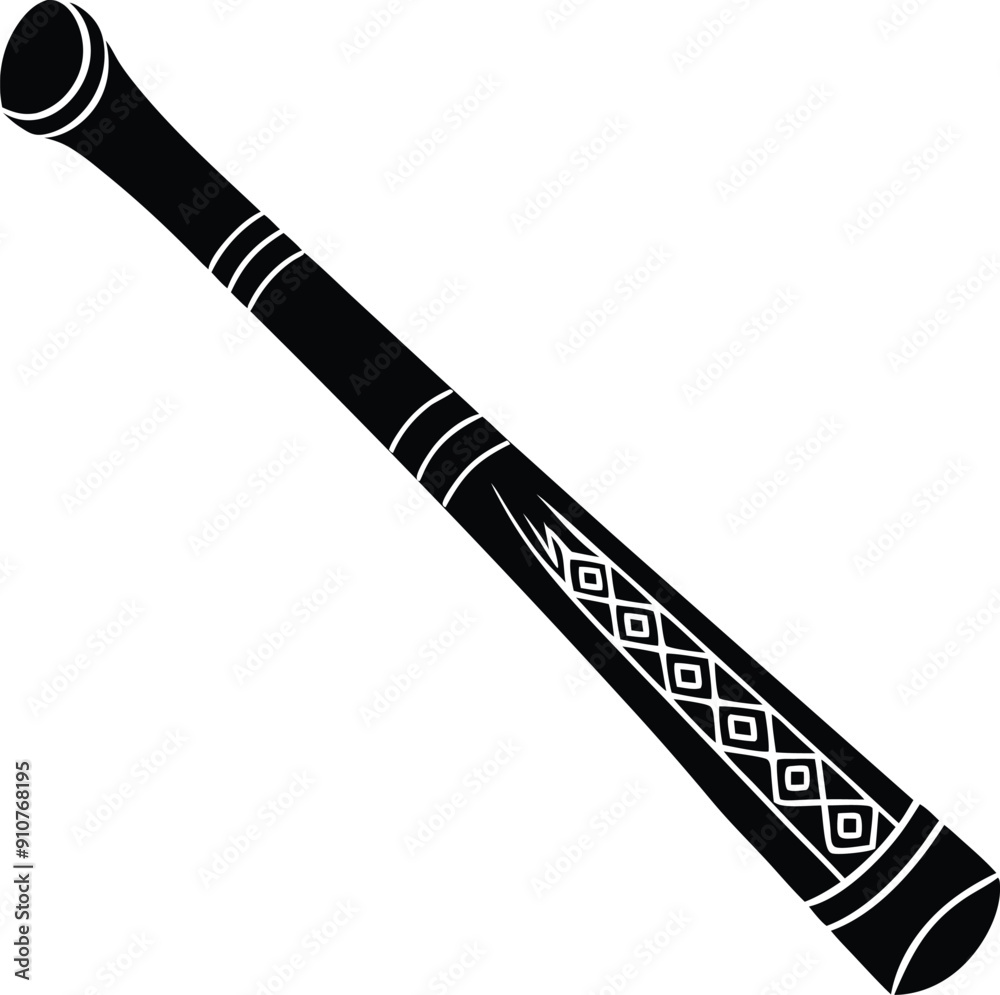 Didgeridoo musical instrument silhouette black and white Didgeridoo musical instrument silhouette black and white