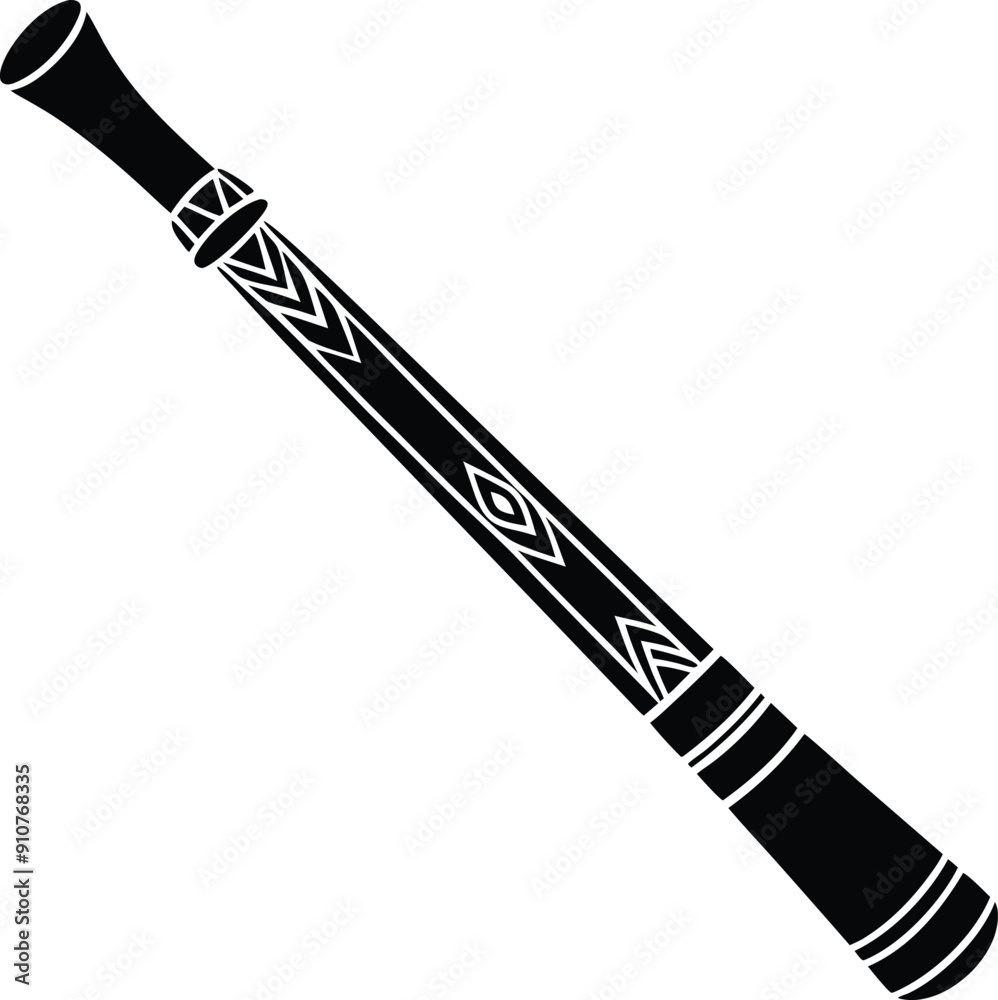 Didgeridoo musical instrument silhouette black and white Didgeridoo musical instrument silhouette black and white