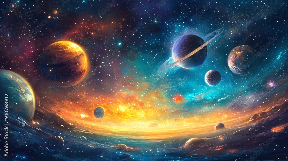 Cartoon space background Cartoon space background